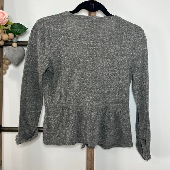 American‎ Eagle Outfitters Long Sleeve Gray Wrap Sweater Size Small - Picture 5 of 7